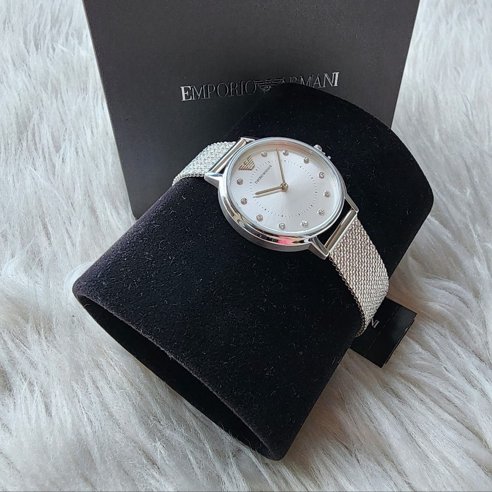Emporio Armani Original Brand New Silver Women's Watch - Picture 11 of 13
